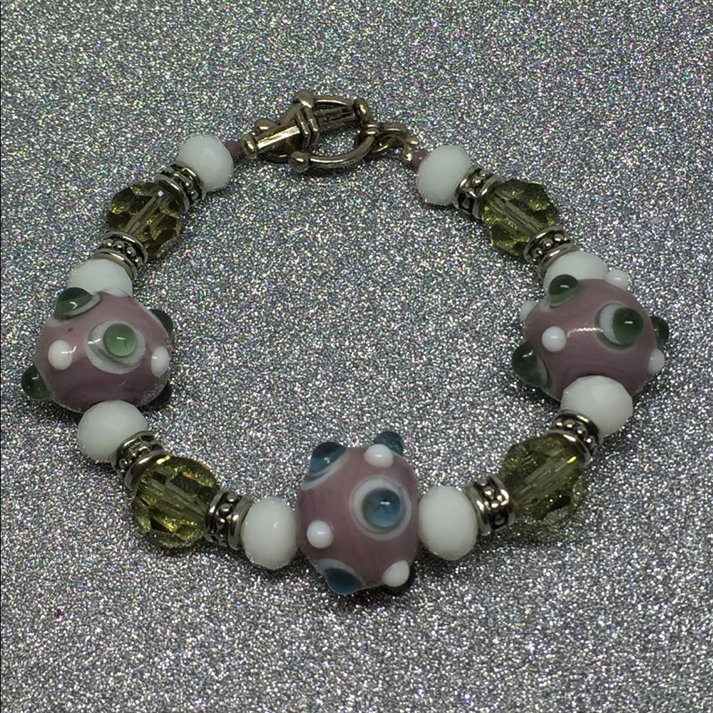 Purple glass handmade bracelet